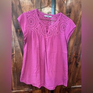 Fuschia Cap Sleeve Top